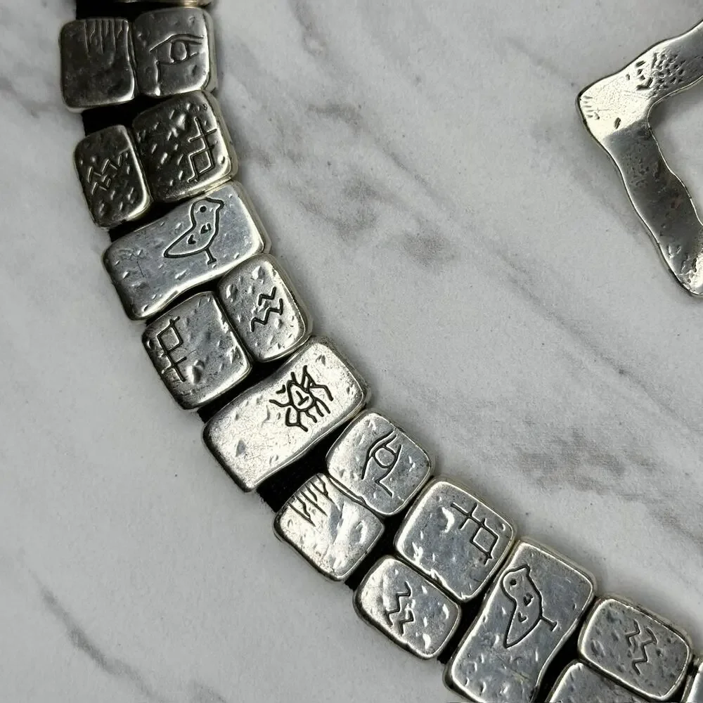 Engraved Silver Tone Tile Jewelry Supply Lot ✨